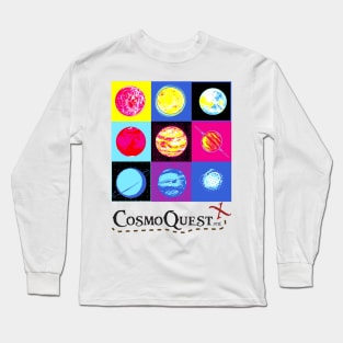 Andy Warhol Style CosmoQuest Planet Print Long Sleeve T-Shirt